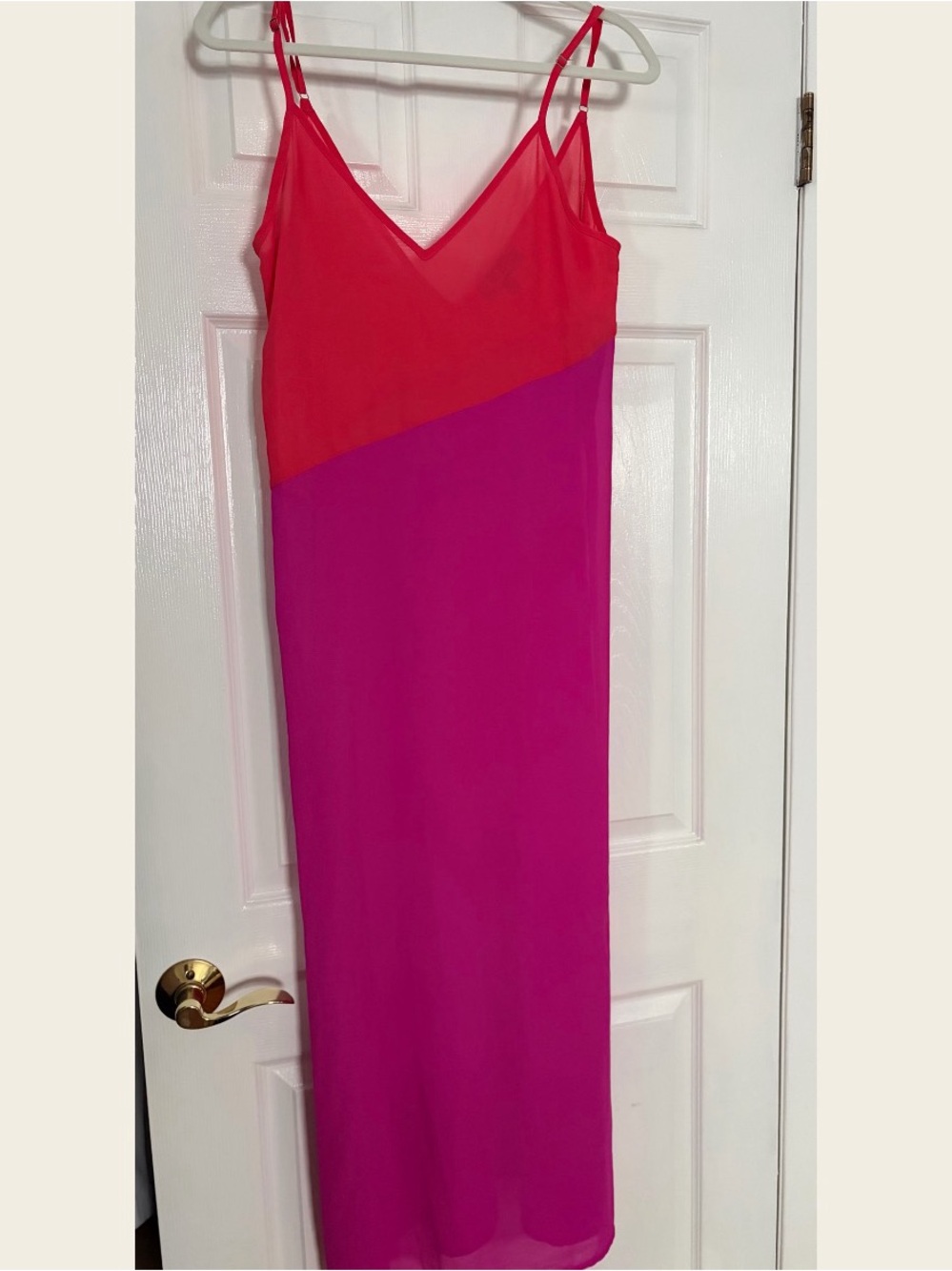 Lulus Seaside Retreat Coral Red and Magenta Maxi Cover-Up